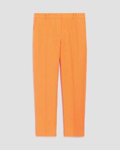 Pantalons | Comptoir des Cotonniers Marguerite - Pantalon Cigarette En Lin Apricot Tan