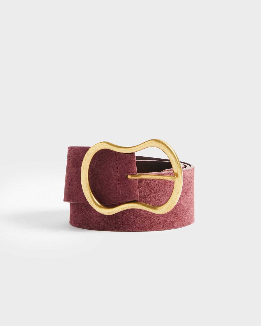 Accessoires | Comptoir des Cotonniers Ceinture Large En Cuir Su D Wine