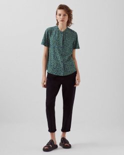 Tops / Blouses / Chemises | Comptoir des Cotonniers Blouse Fluide Manches Courtes Petal Majolica