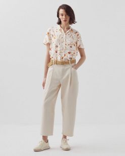 Tops / Blouses / Chemises | Comptoir des Cotonniers Blouse Fluide Manches Courtes Delicate Fl Natural