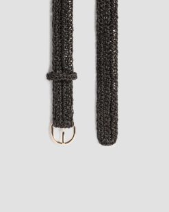 Accessoires | Comptoir des Cotonniers Ceinture Fine Tress E En Raphia Black