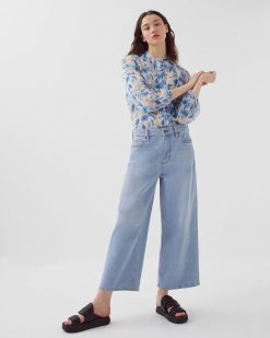 Jeans | Comptoir des Cotonniers Emy - Jean Cropped Wide Leg Light Wash