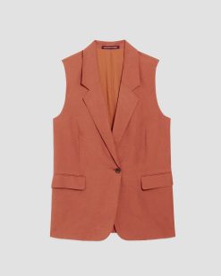 Nos Ensembles | Comptoir des Cotonniers Veste De Costume Sans Manches Amber Brown