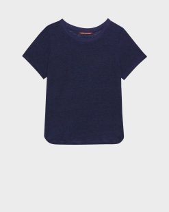 T-Shirts / D Bardeurs | Comptoir des Cotonniers Amandine - T-Shirt Col Rond En Lin Blue