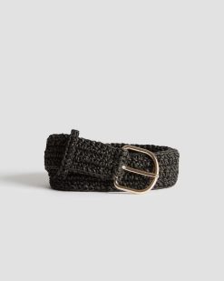 Accessoires | Comptoir des Cotonniers Ceinture Large Tress E En Raphia Black