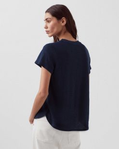 T-Shirts / D Bardeurs | Comptoir des Cotonniers Amandine - T-Shirt Col Rond En Lin Night Sky