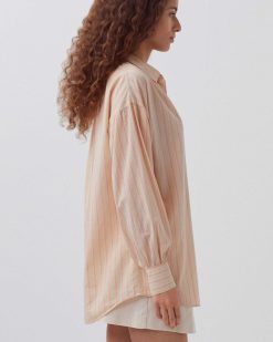 Tops / Blouses / Chemises | Comptoir des Cotonniers Chemise Tunique En Coton Apricot Stripe