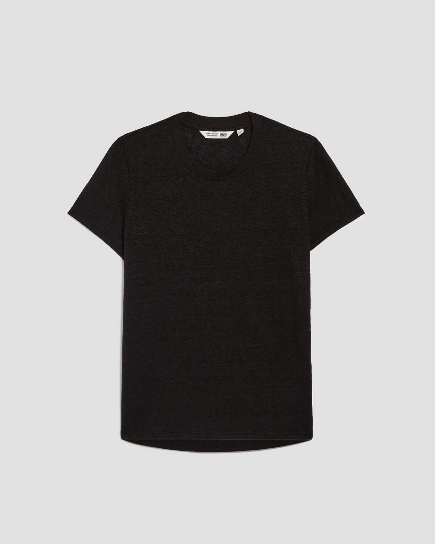 T-Shirts / D Bardeurs | Comptoir des Cotonniers Amandine - T-Shirt Col Rond En Lin Black Beauty