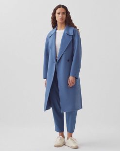 Vestes / Manteaux | Comptoir des Cotonniers Manteau Double Face Laine Et Cachemire Lt Blue Infinity