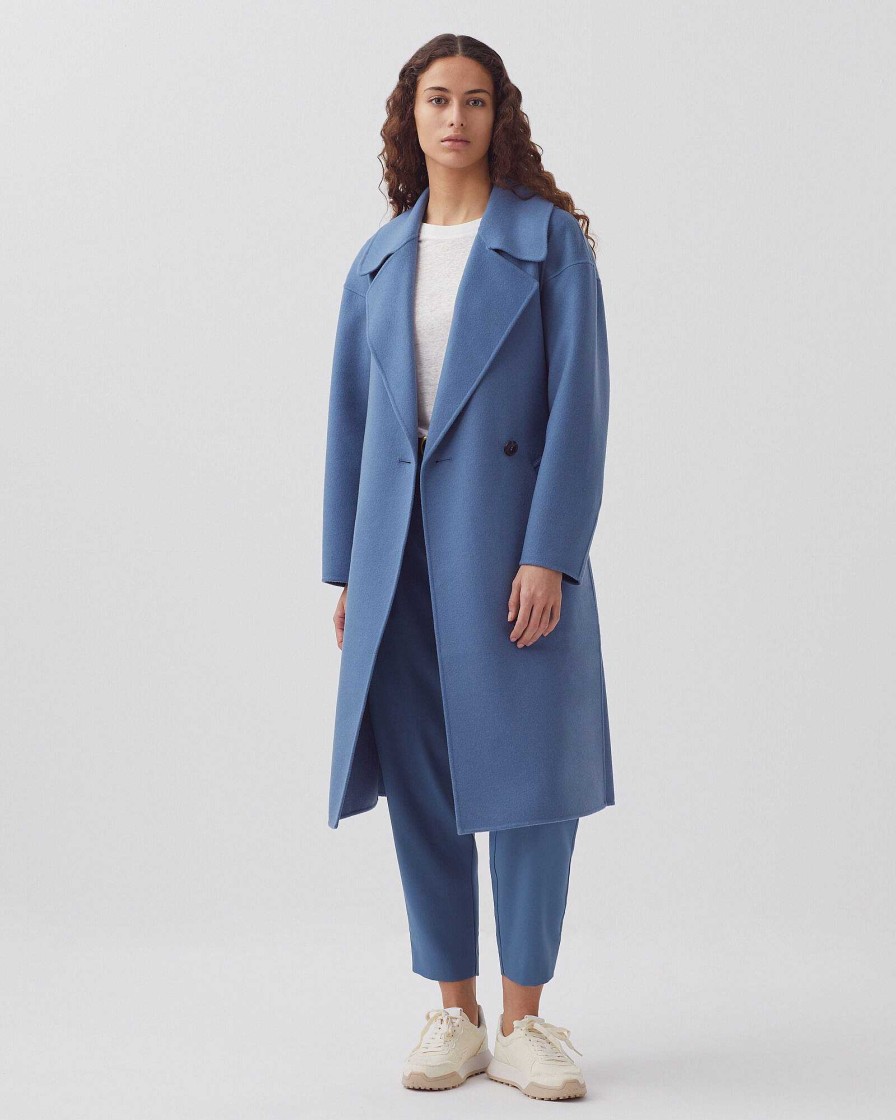 Vestes / Manteaux | Comptoir des Cotonniers Manteau Double Face Laine Et Cachemire Lt Blue Infinity