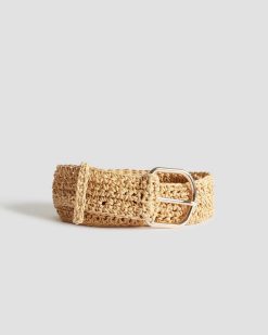 Accessoires | Comptoir des Cotonniers Ceinture Large Tress E En Raphia Natural