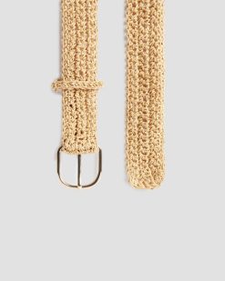 Accessoires | Comptoir des Cotonniers Ceinture Large Tress E En Raphia Natural