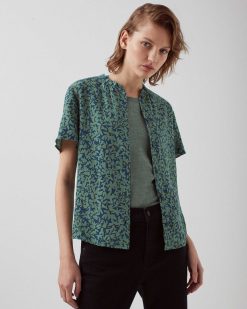 Tops / Blouses / Chemises | Comptoir des Cotonniers Blouse Fluide Manches Courtes Petal Majolica