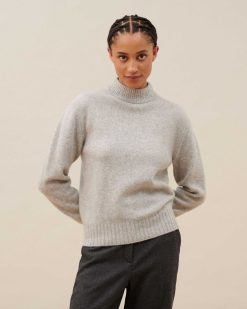 Maille | Comptoir des Cotonniers Pull Col Montant En Cachemire Light Grey Knit