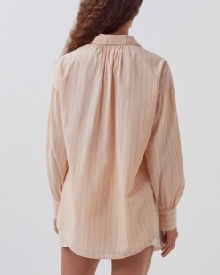 Tops / Blouses / Chemises | Comptoir des Cotonniers Chemise Tunique En Coton Apricot Stripe