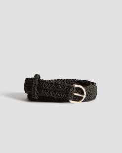 Accessoires | Comptoir des Cotonniers Ceinture Fine Tress E En Raphia Black