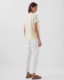 T-Shirts / D Bardeurs | Comptoir des Cotonniers Amandine - T-Shirt Col Rond En Lin Tender Yellow