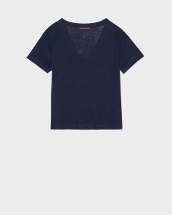 T-Shirts / D Bardeurs | Comptoir des Cotonniers Sarah - T-Shirt En Lin Maritime Blue