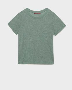 T-Shirts / D Bardeurs | Comptoir des Cotonniers Amandine - T-Shirt Col Rond En Lin Dark Forest