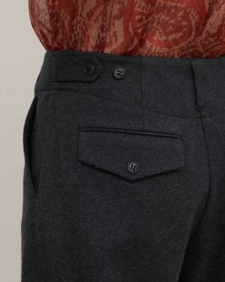 Pantalons | Comptoir des Cotonniers Peggy - Pantalon Carrot En Laine M Lang E Solid Dark Grey