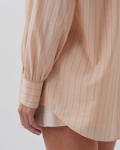 Tops / Blouses / Chemises | Comptoir des Cotonniers Chemise Tunique En Coton Apricot Stripe