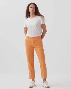 Pantalons | Comptoir des Cotonniers Marguerite - Pantalon Cigarette En Lin Apricot Tan